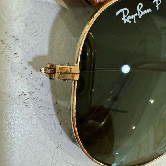 RAY-BAN RB3025 Original Polarized Aviator Sunglasses Gold fram Green Lenses - Picture 5 of 11